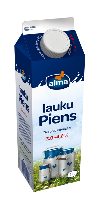 Piens 3,8-4.2% Alma tetra 1L, Igaunija  (mērvienība: gb)