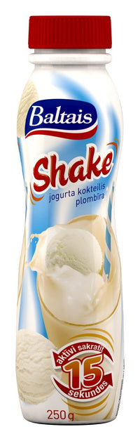 Jogurta kokteilis Baltais Shake plombīra 250g (mērvienība: gb)