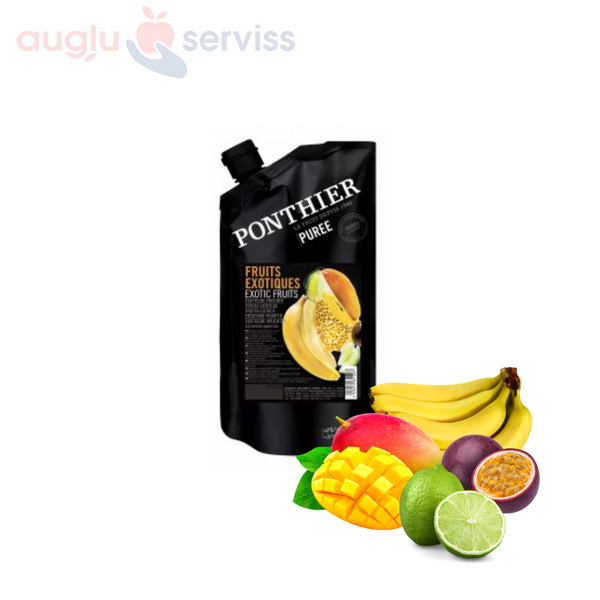 Biezenis eksotisko augļu MIX (mango, pasions, banāni, laims) 1kg PONTHIER, Francija (mērvienība: gb)