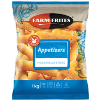 Saldētas Mozzarella siera nūjiņas panējumā Farm Frites 1kg (mērvienība: gb)