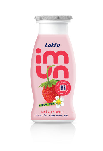 Raudzēts piena produkts bez laktozes meža zemeņu 4*100g,  Imuno (mērvienība: gb)