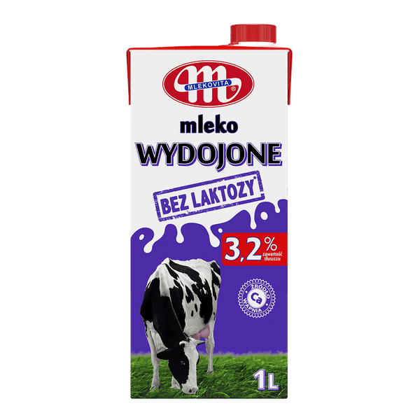 Piens 3.2% 1L bez laktozes UHT, Polija (mērvienība: gb)