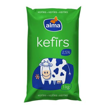 Kefīrs plēvē 2.5% 1kg Alma (mērvienība: gb)