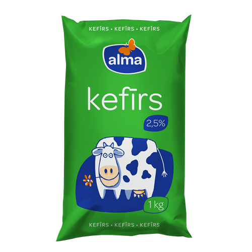 Kefīrs plēvē 2.5% 1kg Alma (mērvienība: gb)