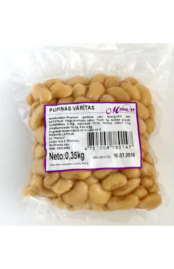 Pupiņas vārītas baltas 350g  "Mežiņi" (mērvienība: gb)