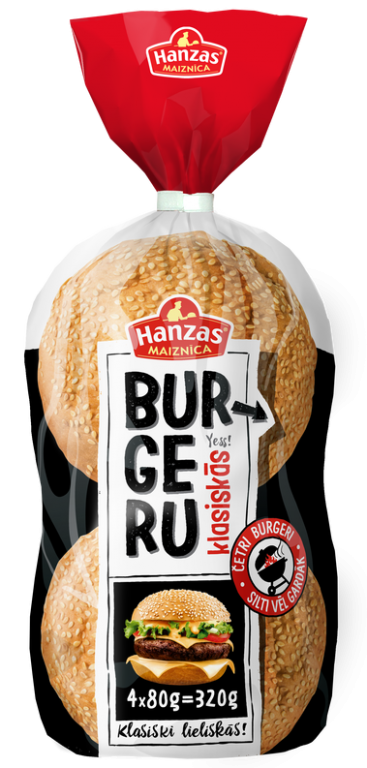 Maize Burgeru klasiskās maizītes 320 (4gb)gr Hanzas maiznīca, Latvija  (mērvienība: gb)